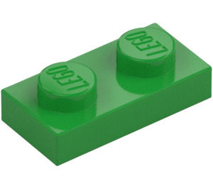 LEGO Fel groen Plaat 1 x 2 (3023 / 28653)