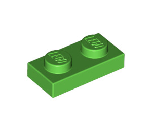 LEGO Fel groen Plaat 1 x 2 (3023 / 28653)