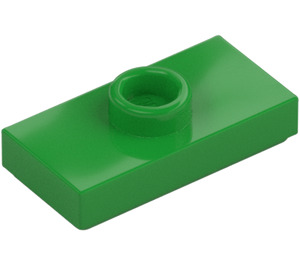 LEGO Bright Green Plate 1 x 2 with 1 Stud (with Groove and Bottom Stud Holder) (15573 / 78823)