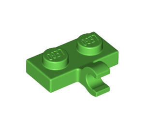 LEGO Fel groen Plaat 1 x 2 met Horizontale Klem (11476 / 65458)