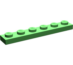 LEGO Bright Green Plate 1 x 6 (3666)