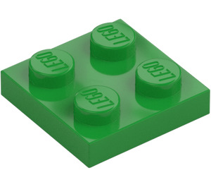 LEGO Fel groen Plaat 2 x 2 (3022 / 94148)