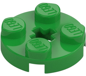 LEGO Bright Green Plate 2 x 2 Round with Axle Hole (with '+' Axle Hole) (4032)