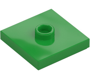 LEGO Fel groen Plaat 2 x 2 met groef en 1 Midden Nop (23893 / 87580)