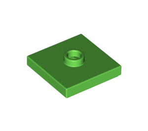 LEGO Leuchtend grün Platte 2 x 2 mit Nut und 1 Center Stud (23893 / 87580)