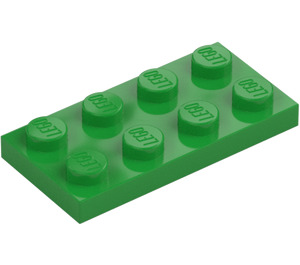 LEGO Fel groen Plaat 2 x 4 (3020)