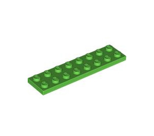 LEGO Verde brillante Piastra 2 x 8 (3034)