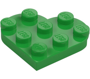 LEGO Bright Green Plate 3 x 3 Round Heart (39613)