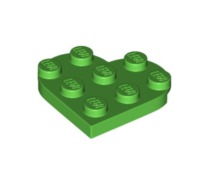 LEGO Bright Green Plate 3 x 3 Round Heart (39613)