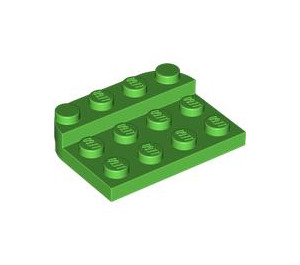 LEGO Leuchtend grün Platte 3 x 4 x 0.7 Gerundet (3263)