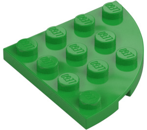 LEGO Fel groen Plaat 4 x 4 Rond Hoek (30565)