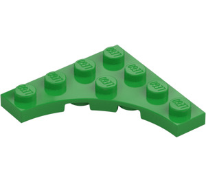 LEGO Lysegrønn Plate 4 x 4 med Circular Cut Out (35044)