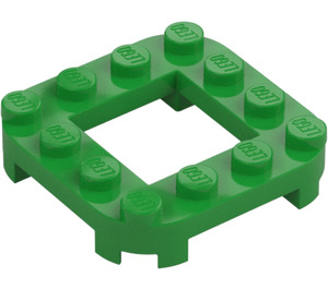 LEGO Fel groen Plaat 4 x 4 x 0.7 met Afgeronde hoeken en 2 x 2 Open Midden (79387)