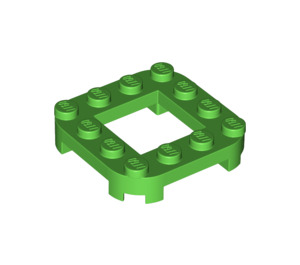 LEGO Leuchtend grün Platte 4 x 4 x 0.7 mit Abgerundete Ecken und 2 x 2 Open Center (79387)