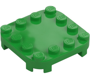 LEGO Bright Green Plate 4 x 4 x 0.7 with Rounded Corners and Empty Middle (66792)