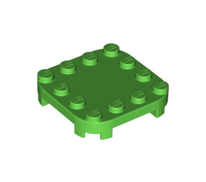 LEGO Fel groen Plaat 4 x 4 x 0.7 met Afgeronde hoeken en Empty Middle (66792)