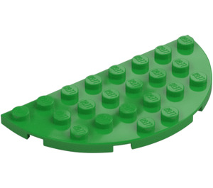 LEGO Fel groen Plaat 4 x 8 Rond Halve Cirkel (22888)