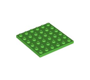 LEGO Leuchtend grün Platte 6 x 6 (3958)