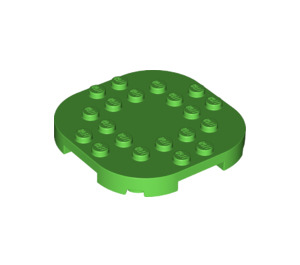LEGO Bright Green Plate 6 x 6 x 0.7 Round Semicircle (66789)