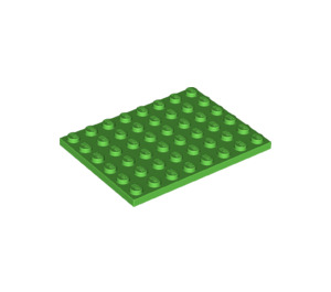 LEGO Leuchtend grün Platte 6 x 8 (3036)