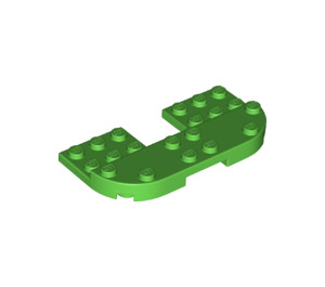 LEGO Leuchtend grün Platte 8 x 4 x 0.7 mit Abgerundete Ecken (73832)
