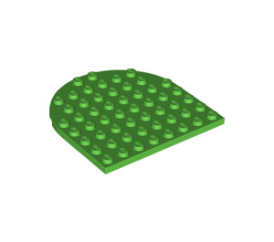 LEGO Leuchtend grün Platte 8 x 8 Runden Hälfte Kreis (41948)
