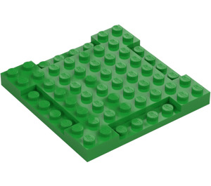 LEGO Bright Green Plate 8 x 8 x 0.7 with Cutouts (2628)