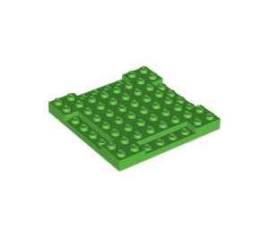 LEGO Bright Green Plate 8 x 8 x 0.7 with Cutouts (2628)