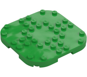 LEGO Leuchtendes Grün Platte 8 x 8 x 0.7 mit Abgerundete Ecken (66790)