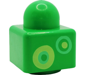 LEGO Leuchtend grün Primo Backstein 1 x 1 mit Circles (31000)