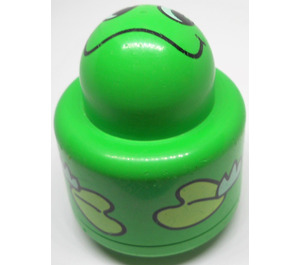 LEGO Bright Green Primo Round Rattle 1 x 1 Brick with Frog Pattern (31005)