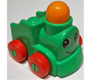 LEGO Fel groen Primo Trein met Happy Gezicht Patroon (31155 / 76082)