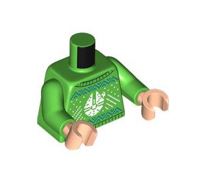 LEGO Bright Green Rey - Christmas Sweater Minifig Torso (973 / 76382)