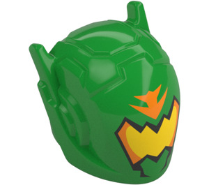 LEGO Fel groen Robot Helm met Ear Antennas met Geel Masker (46534 / 102371)