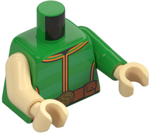 LEGO Bright Green Sandman with Dark Brown Legs Minifig Torso (973 / 76382)