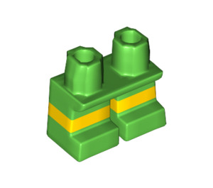 LEGO Bright Green Short Legs with Yellow Stripe (16709 / 41879)