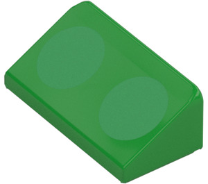 LEGO Fel groen Helling 1 x 2 (31°) met Groen Circles (85984)