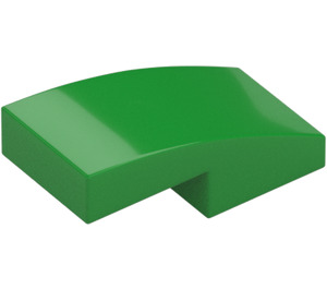 LEGO Fel groen Helling 1 x 2 Gebogen (3593 / 11477)