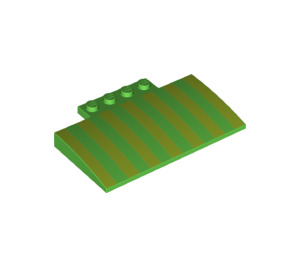 LEGO Bright Green Slope 5 x 8 x 0.7 Curved with Gold Lines (15625 / 52006)