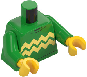 LEGO Leuchtendes Grün Pullover mit Zig Zag Streifen Minifigur Torso (973 / 76382)