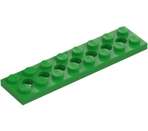 LEGO Bright Green Technic Plate 2 x 8 with Holes (3738)