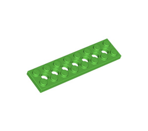LEGO Fel groen Technic Plaat 2 x 8 met Gaten (3738)