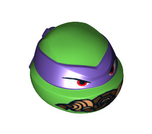 LEGO Bright Green Teenage Mutant Ninja Turtles Head with Donatello Dark Purple Mask and Breathing Apparatus (17826)