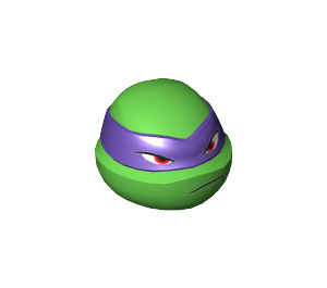 LEGO Bright Green Teenage Mutant Ninja Turtles Head with Donatello Dark Purple Mask and Frown (13016)