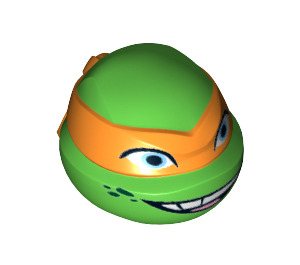 LEGO Bright Green Teenage Mutant Ninja Turtles Head with Michelangelo Orange Mask and Smile (13012)