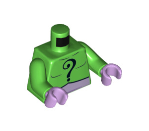 LEGO Leuchtendes Grün The Riddler mit Lavendel Gürtel Minifigur Torso (973 / 76382)