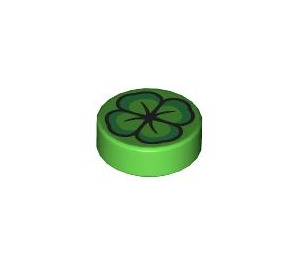 LEGO Bright Green Tile 1 x 1 Round with Four Leaf Clover (35380 / 109772)