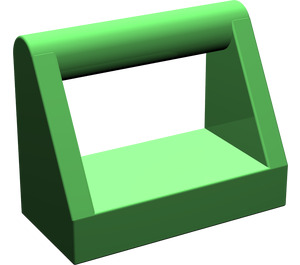LEGO Leuchtend grün Fliese 1 x 2 mit Griff (2432)