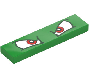 LEGO Verde brillante Plana 1 x 4 con Bowser Ojos (2431 / 68981)