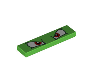 LEGO Fel groen Tegel 1 x 4 met Bowser Ogen (2431 / 68981)